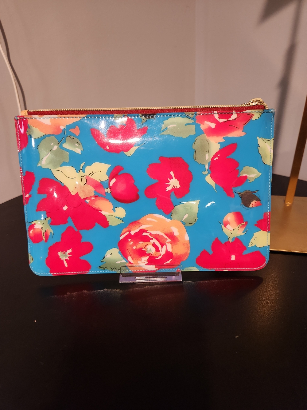 Dooney & Bourke Blue Floral Patent Leather Clutch - Picture 3 of 6